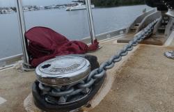 Shiny new gypsy and anchor chain